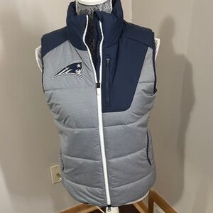 NFL Team Apparel Navy & Gray Patriots Vest